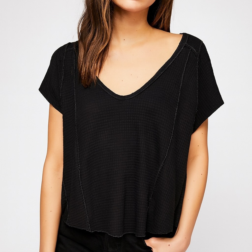 Free People We The Free The One Tee in Black - Size XS